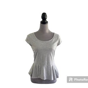 Retro Doll gray peplum top. Size M